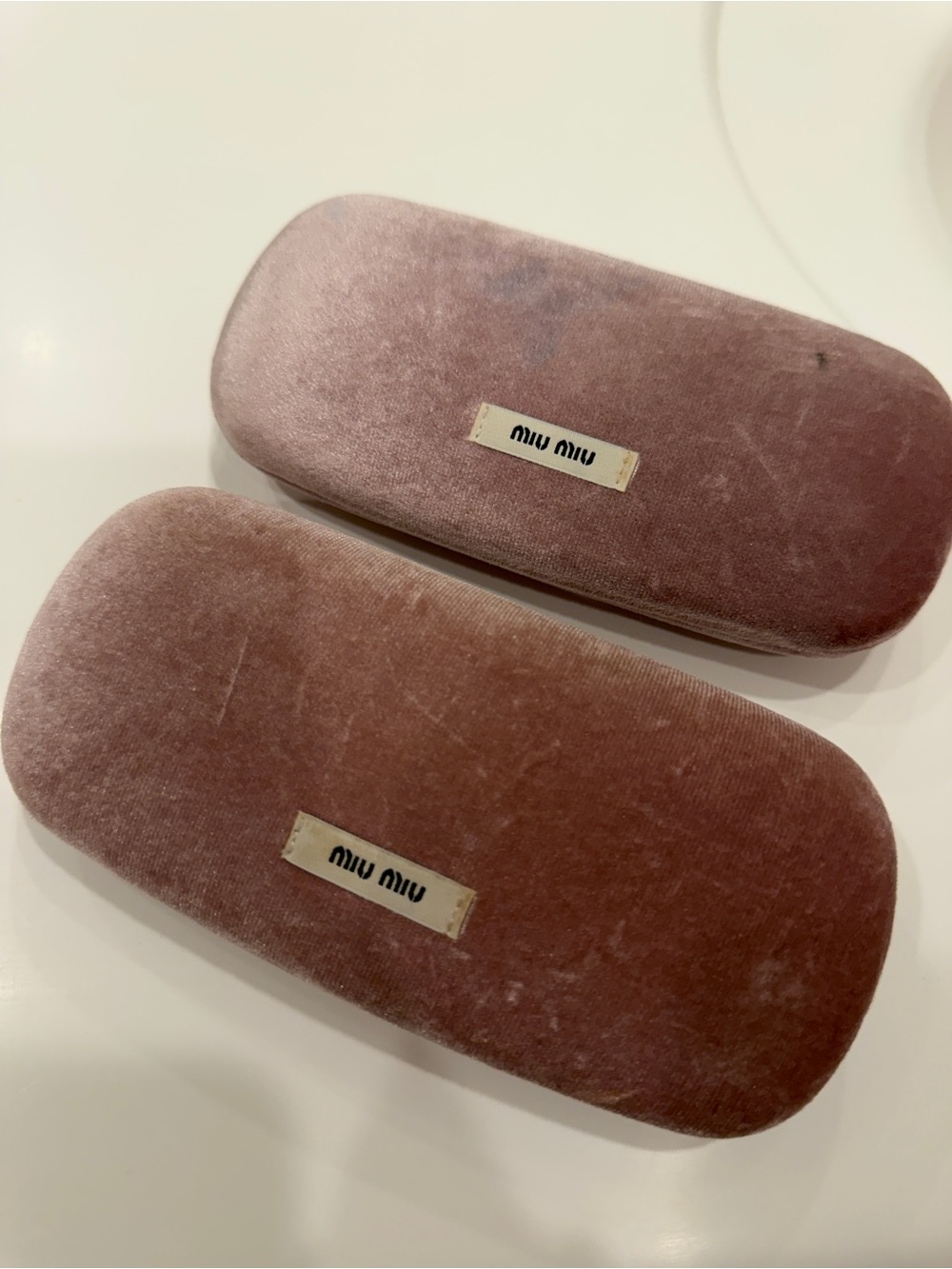 Miu Miu Dusty Rose Velvet Eyewear Cases bundle